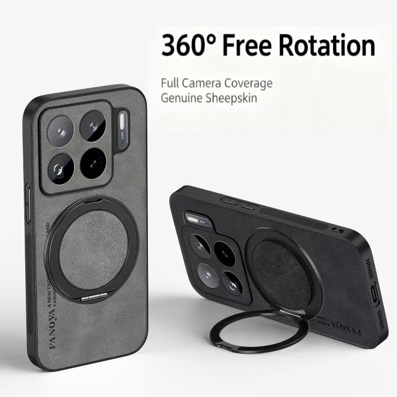 Phone Accessories Ring - Étui de téléphone magnétique en cuir
