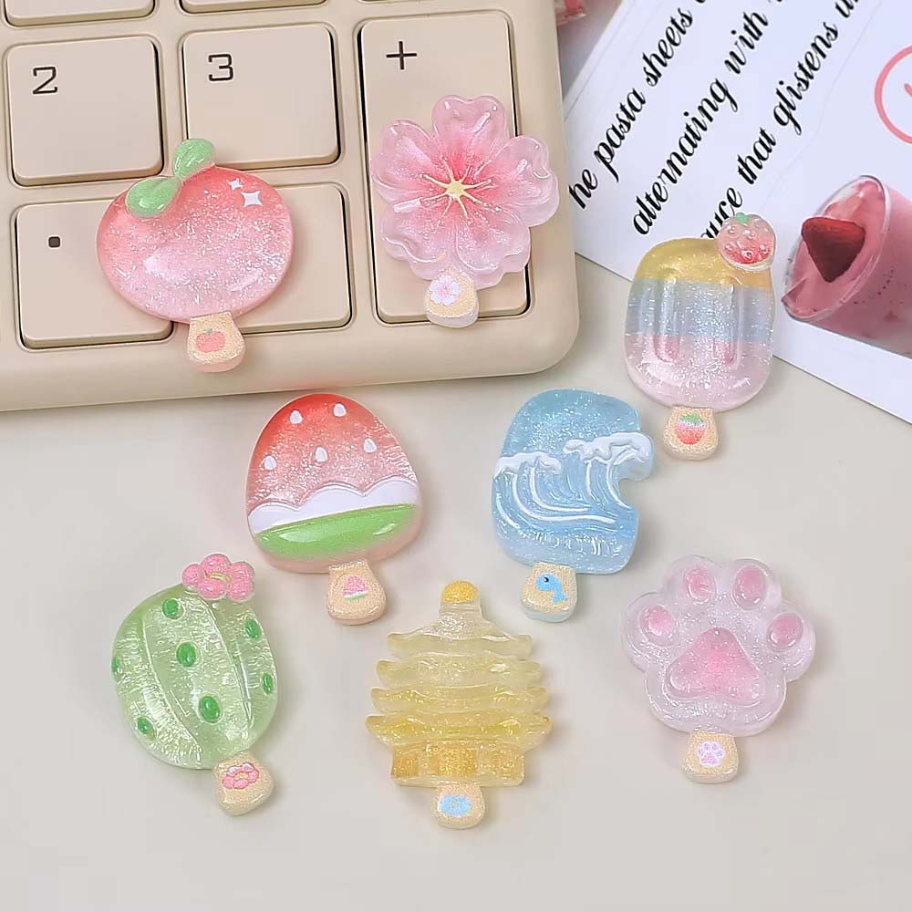 Phone Accessories For Boys - 10 Breloques en résine transparentes Kawaii