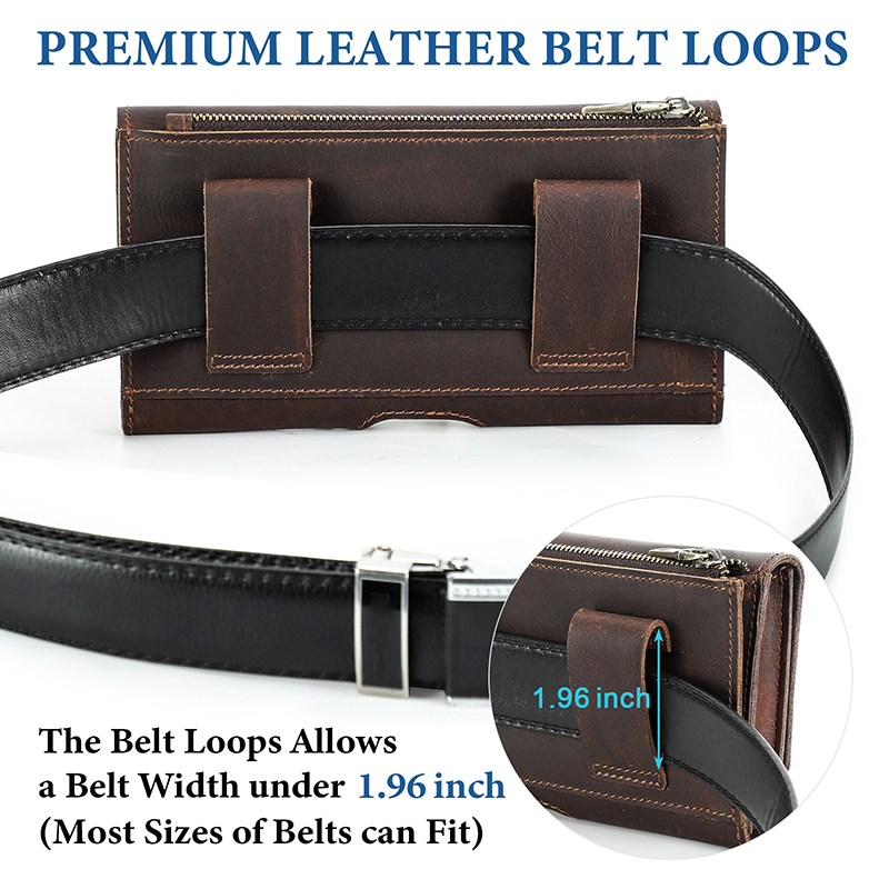 Sac de taille en cuir de vache - Phone Accessories Men avis et prix