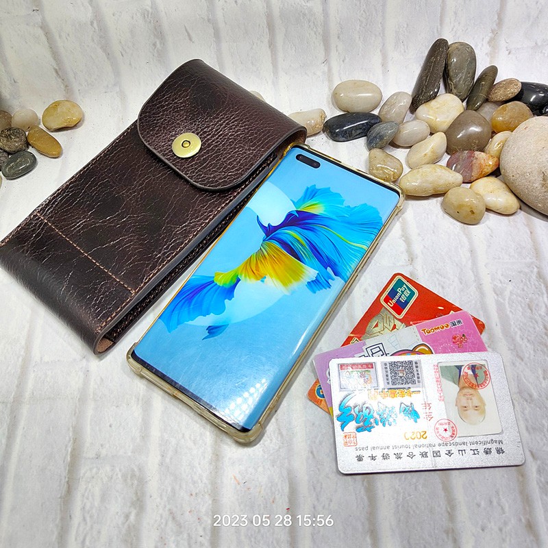 Sac de taille en cuir véritabl - Phone Accessories Men avis et prix
